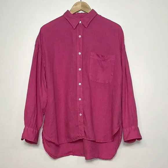 Faherty Laguna Linen Relaxed Shirt in Cone Flower - Picture 5 of 13